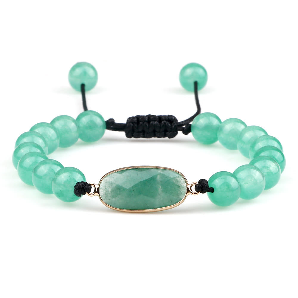Bracelet en perles d'opalite avec pierre œil de chat Olivenorma