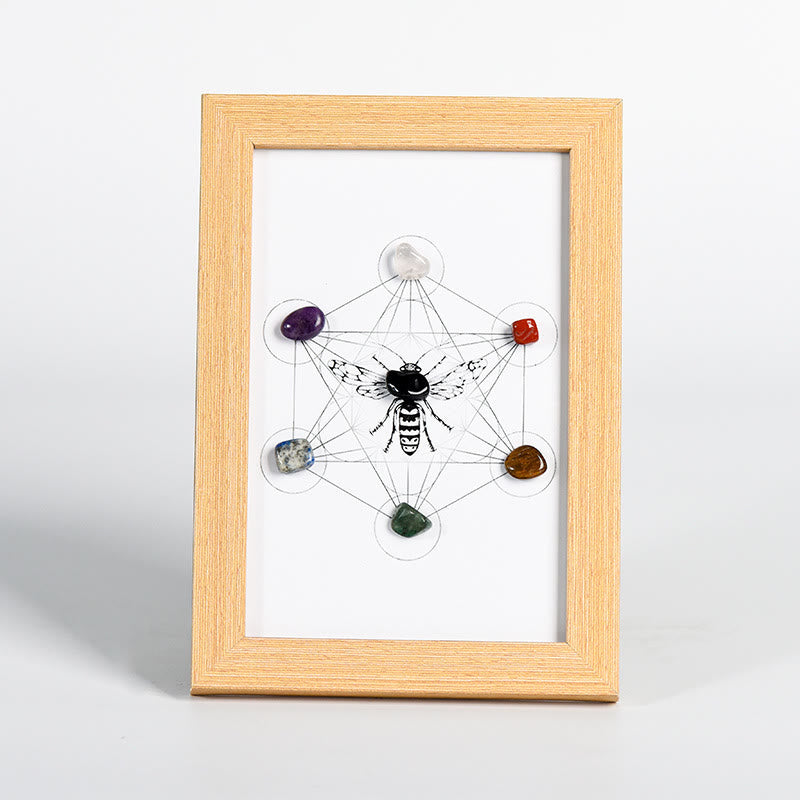 Cadre photo décoratif avec symbole du cube de Olivenorma , chakra, étoiles, lune