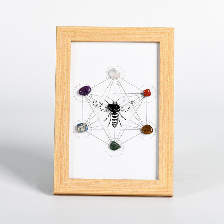 Cadre photo décoratif avec symbole du cube de Olivenorma , chakra, étoiles, lune