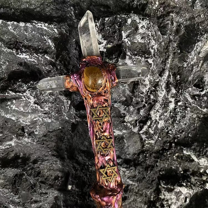 Balai de cristal ornemental de sorcière rituelle Olivenorma
