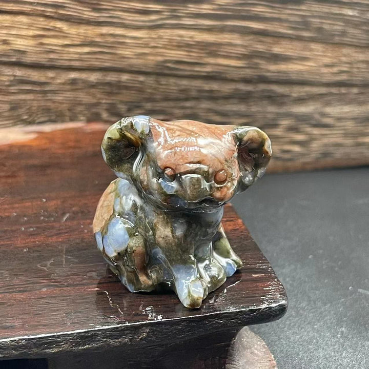 Olivenorma 1,2 pouces sculpté mignon koala figurine décoration en pierre précieuse
