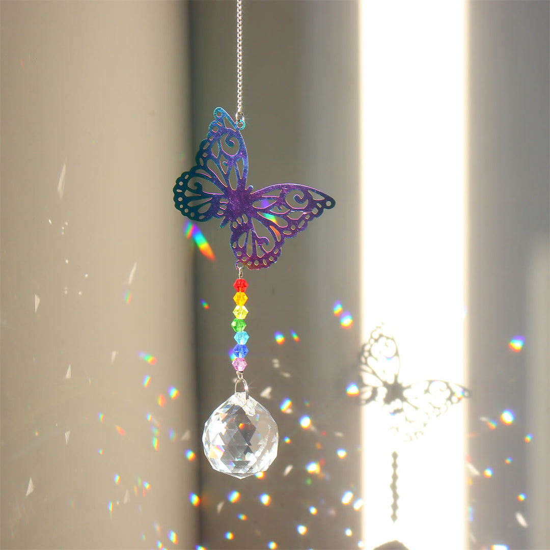 Carillon éolien à suspendre en cristal transparent avec perles chakra Olivenorma 
