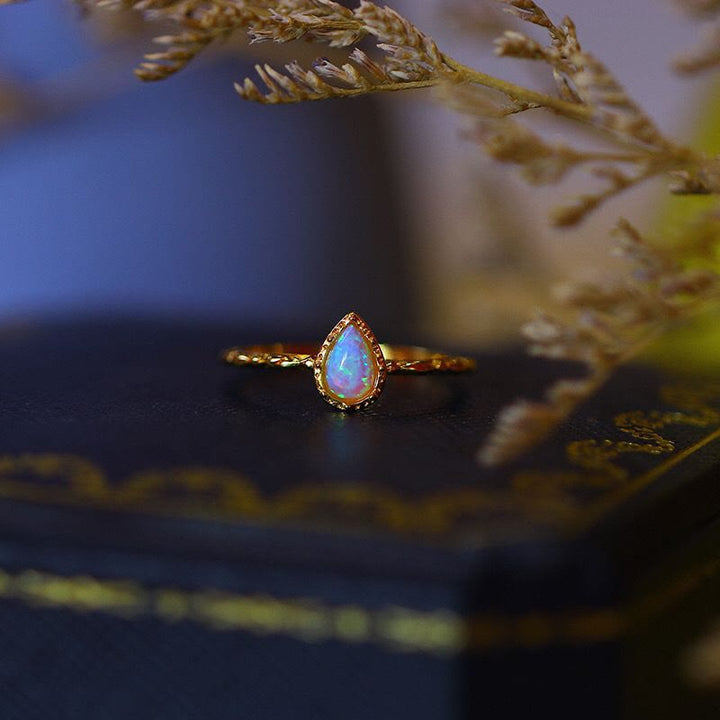 Bague Opale Vintage Olivenorma "Goutte d'Eau"
