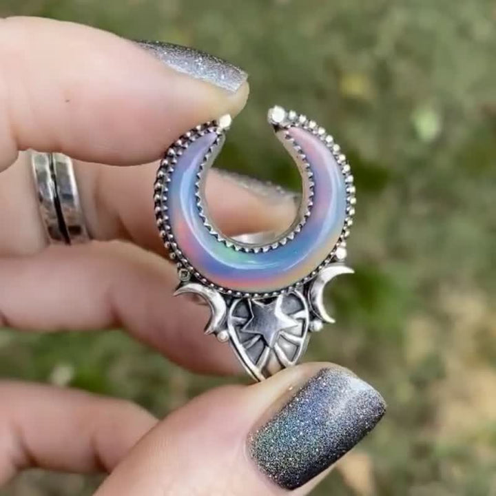 Collier vintage Olivenorma avec pierre de lune et goutte d'eau
