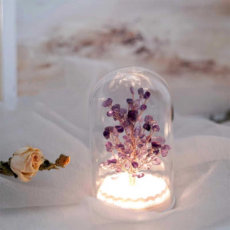 Décoration de Noël en forme de veilleuse en pierre de cristal Olivenorma 