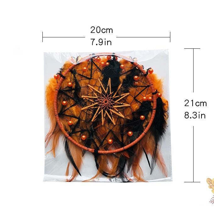 Perles acryliques Olivenorma, attrape-rêves d'Halloween fait main en plumes orange