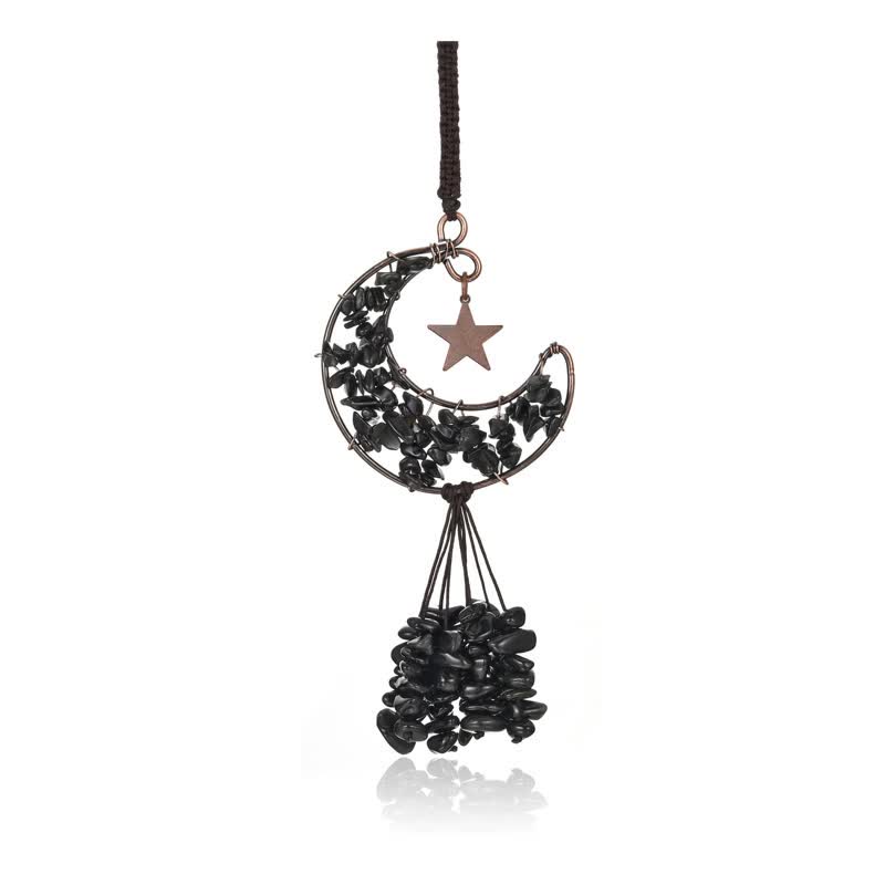 Carillon à vent en cristal de chakra de la lune et des étoiles Olivenorma