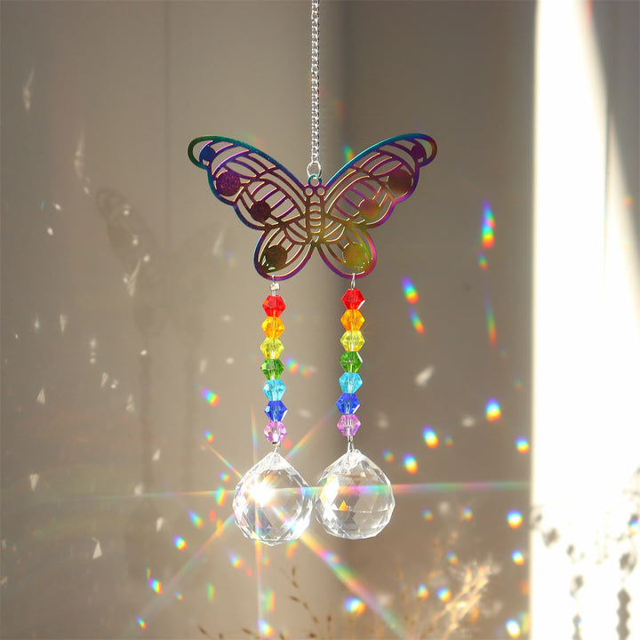 Carillon éolien à suspendre en cristal transparent avec perles chakra Olivenorma 