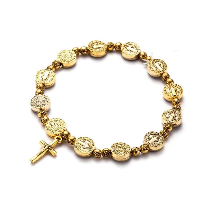 Bracelet Croix Chrétienne Jésus Couleur Argent Doré Olivenorma 