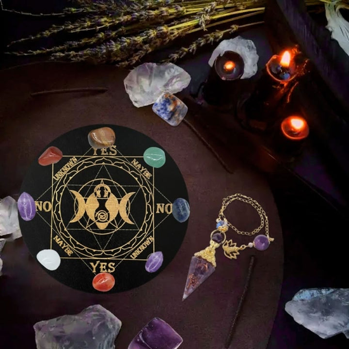 Jeu de tarot avec pendule divinatoire en bois Olivenorma