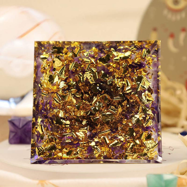 Pyramide d'orgone de l'arbre de vie en améthyste Olivenorma