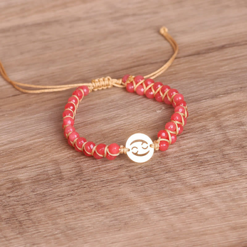 Bracelet enroulé de guérison et d'équilibre en cristal du zodiaque Olivenorma