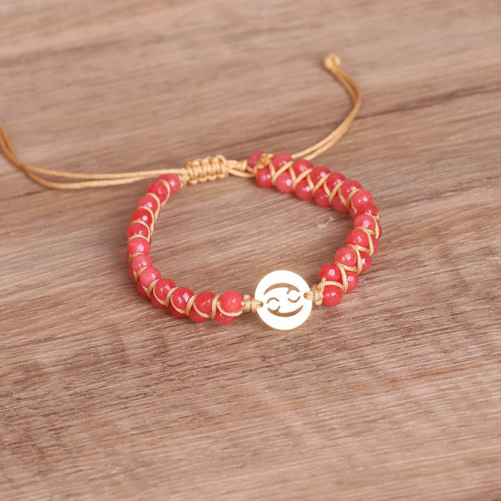 Bracelet enroulé de guérison et d'équilibre en cristal du zodiaque Olivenorma