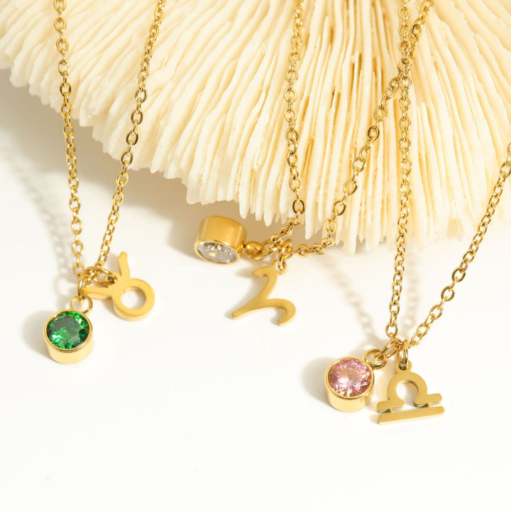 Collier Olivenorma en acier inoxydable avec carte cadeau et rune du zodiaque et pierre de naissance - image 40