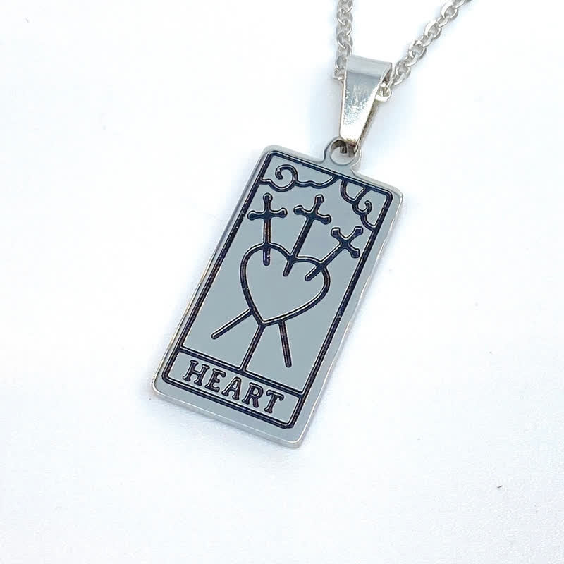 Collier porte-bonheur vintage avec carte de tarot Olivenorma