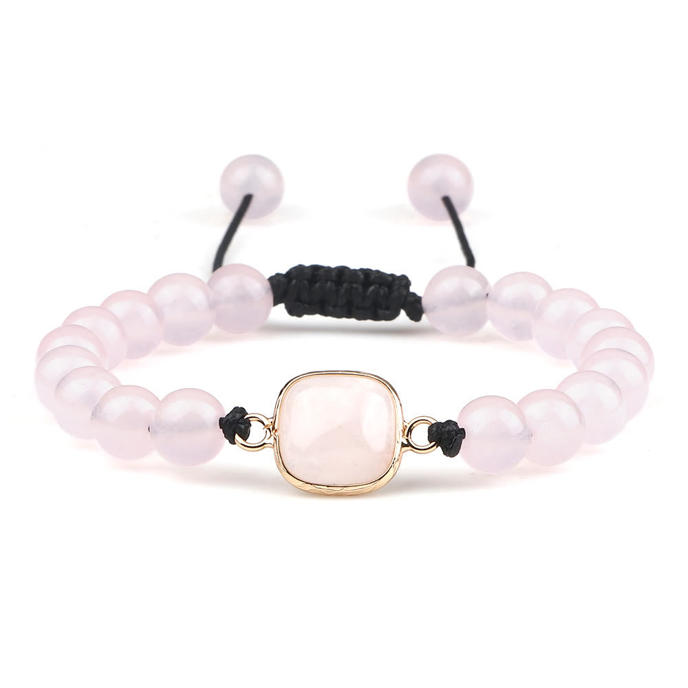 Bracelet en perles d'opalite avec pierre œil de chat Olivenorma