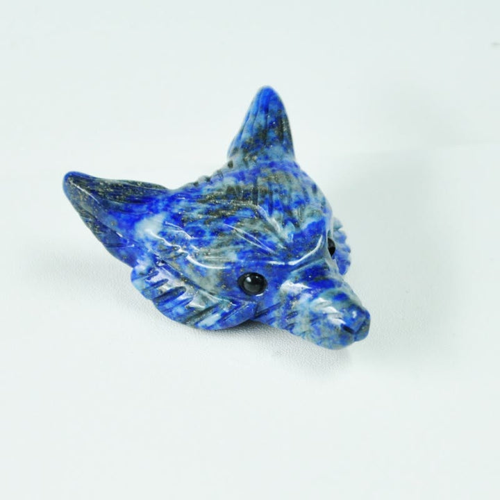 Tête de loup sculptée en cristal naturel Olivenorma, accessoire de décoration en pierres précieuses