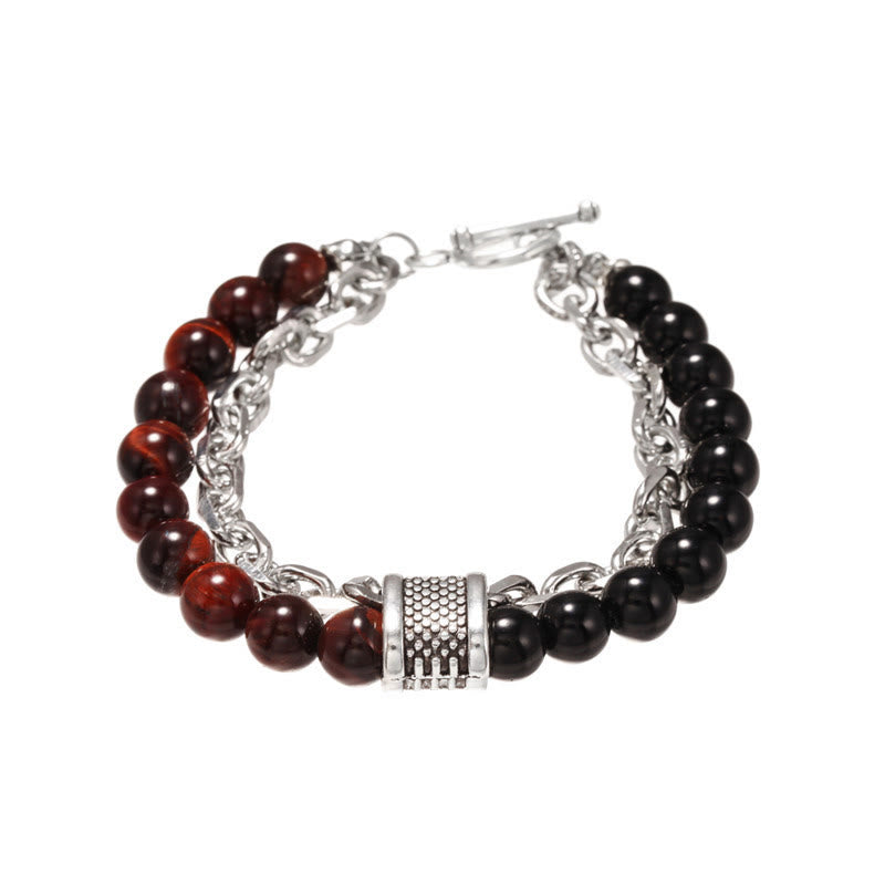 Bracelet pour homme Olivenorma Punk Frosted Stone Combinaison Forme géométrique 