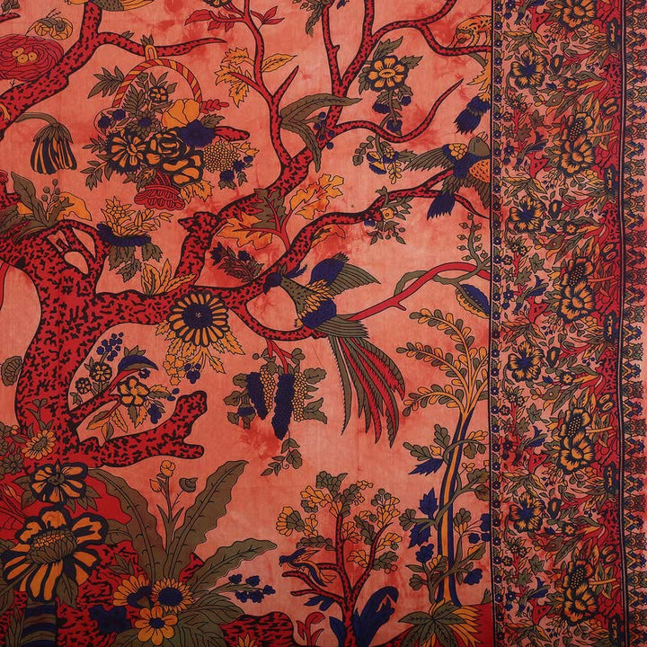 Tapisserie murale psychédélique à motif d'arbre de vie vert Olivenorma