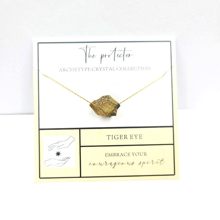 Collier avec pierres précieuses brutes taillées, cadeau de gratitude spirituelle Olivenorma 