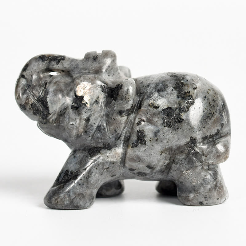 Figurine d'éléphant sculptée Olivenorma 1,5/2 pouces Décoration en pierres précieuses