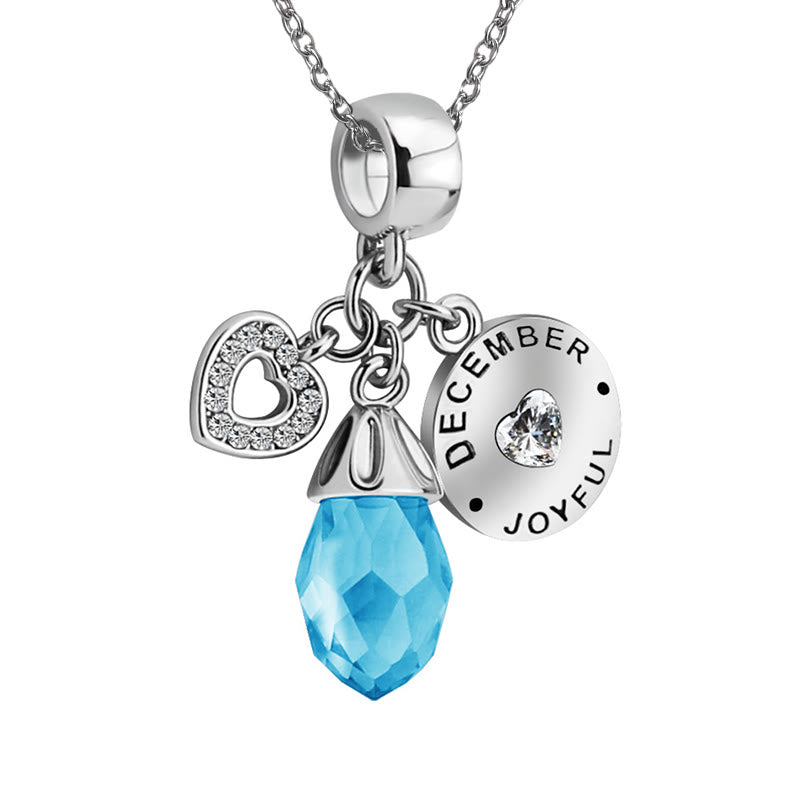 Collier avec pendentif en forme de cœur et pierre de naissance en diamant Olivenorma 