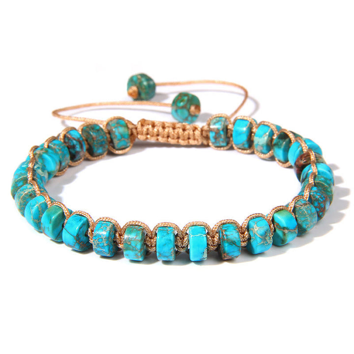 Bracelet tissé en perles de pierre naturelle Olivenorma