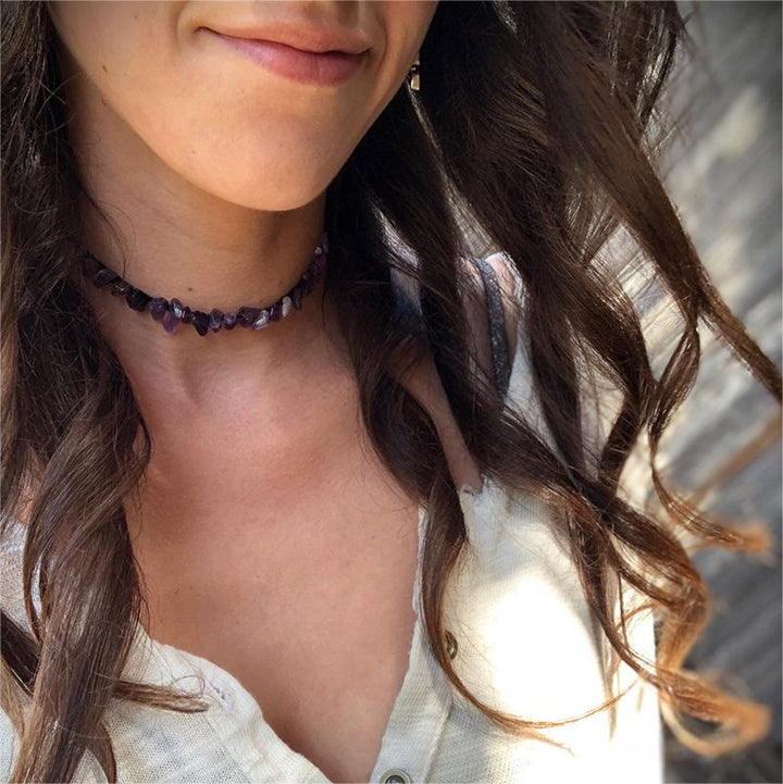 Collier en cristal poli de forme irrégulière Olivenorma