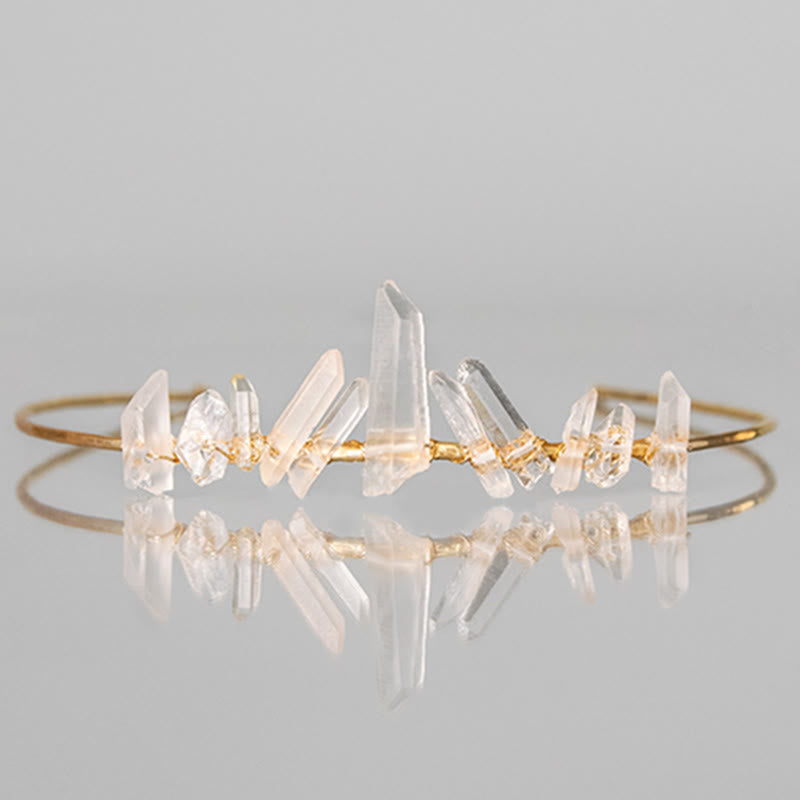 Couronne de fée minimaliste en cristal transparent Olivenorma - Base d'or - image 0