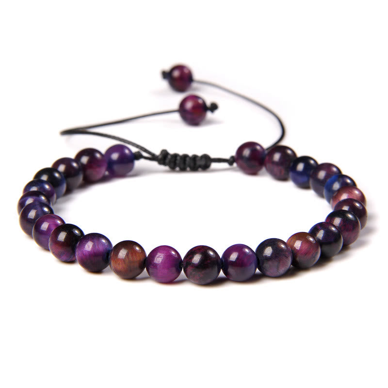 Bracelet tressé en perles de pierre naturelle de 6 mm Olivenorma