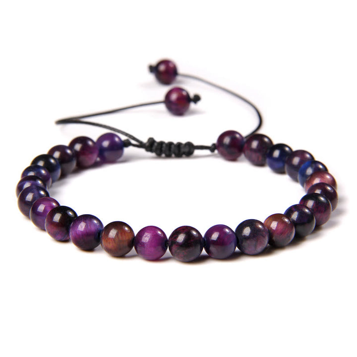Bracelet tressé en perles de pierre naturelle de 6 mm Olivenorma