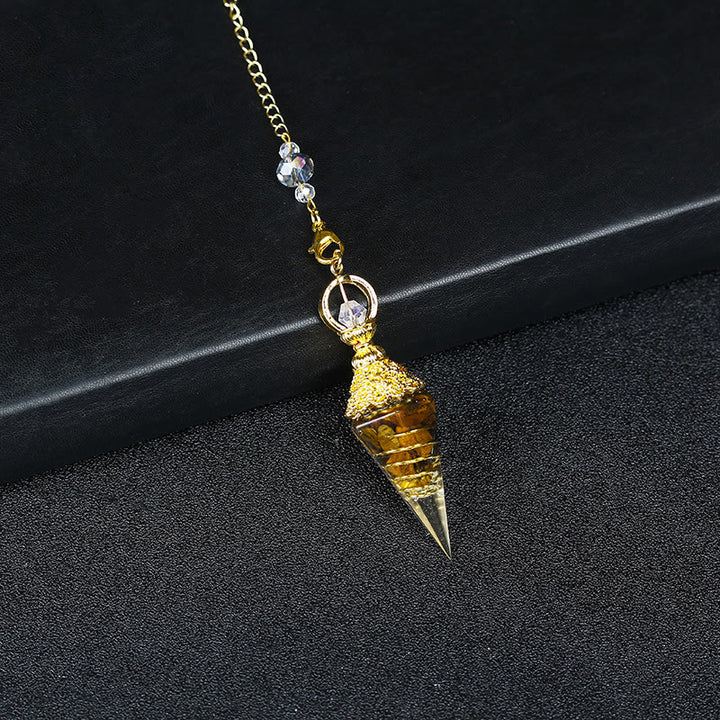 Pendule pyramidale hexagonale en cristal résineline naturelle Olivenorma