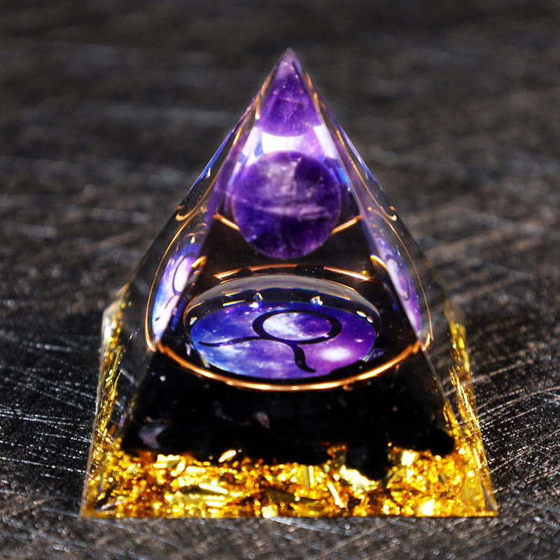 Boule d'améthyste Olivenorma Gravier d'obsidienne Pyramide d'orgone du zodiaque Taureau 