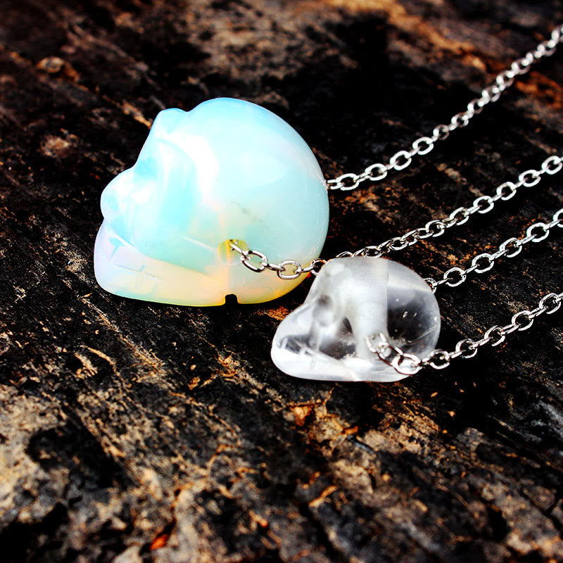 Collier crâne en cristal « Guérison puissante » Olivenorma 