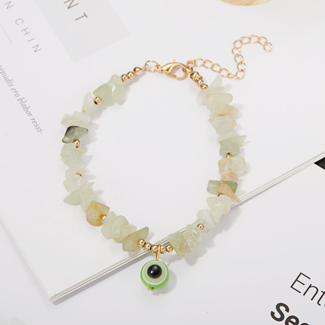 Bracelet pendentif mauvais œil en gravier de cristal naturel Olivenorma