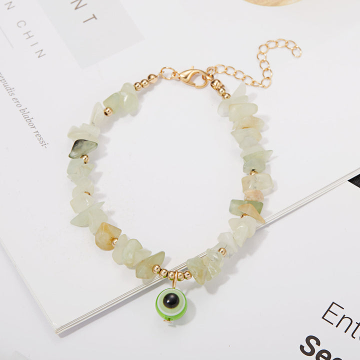 Bracelet pendentif mauvais œil en gravier de cristal naturel Olivenorma