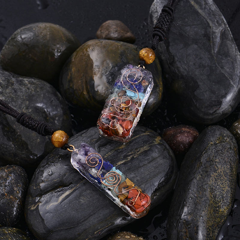 Collier de guérison des chakras orgonite Olivenorma 