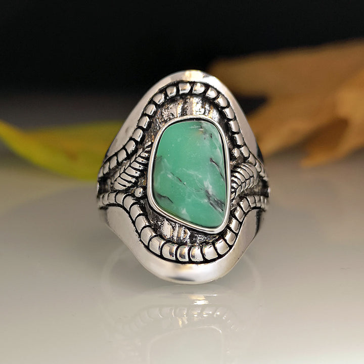 Bague vintage Olivenorma avec grande turquoise