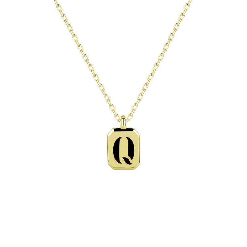 Collier Initiale Personnalisable en Or Olivenorma - Obsidienne - Q - image 20