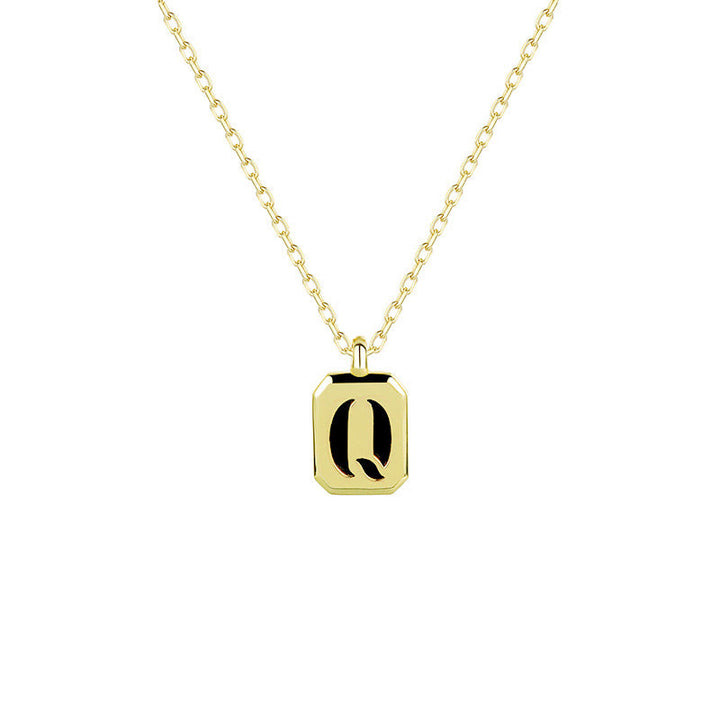 Collier Initiale Personnalisable en Or Olivenorma - Obsidienne - Q - image 20