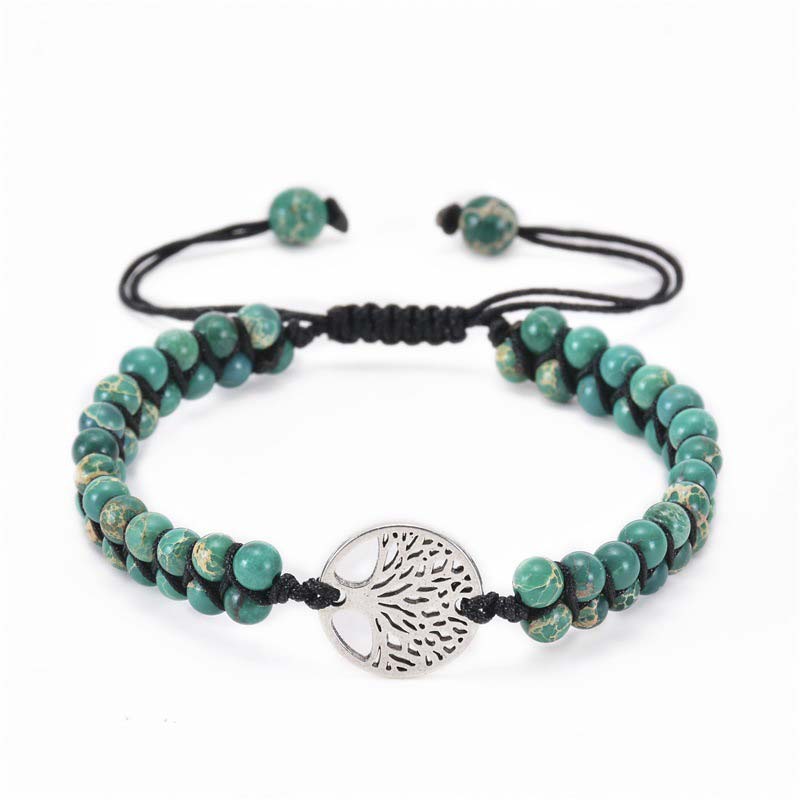 Bracelet tressé double en cristal naturel Arbre de vie Olivenorma