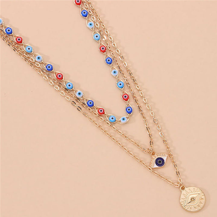 Collier multicouches en époxy contre le mauvais œil Olivenorma