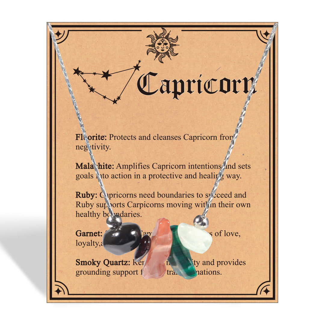 Collier ras du cou signe du zodiaque en pierre naturelle Olivenorma