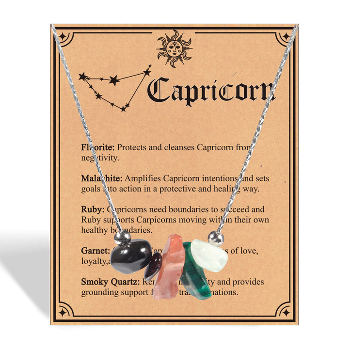 Collier ras du cou signe du zodiaque en pierre naturelle Olivenorma