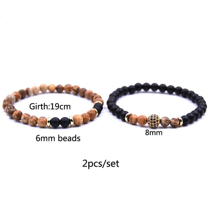 Bracelet homme Olivenorma en perles de cristal naturel à deux couches