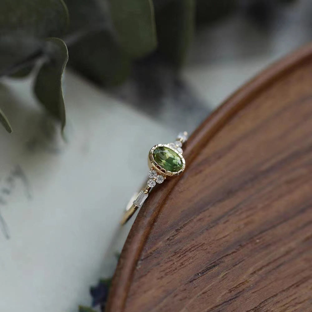 Bague vintage Olivenorma en or 14 carats plaqué or et péridot naturel - Péridot - image 0