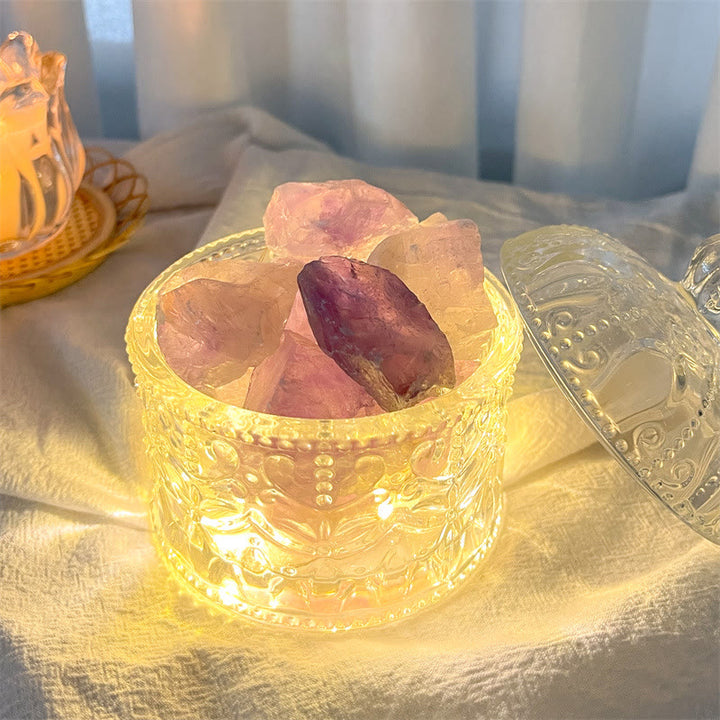 Lampe d'aromathérapie en cristal avec diffuseur en pierre sculptée Olivenorma