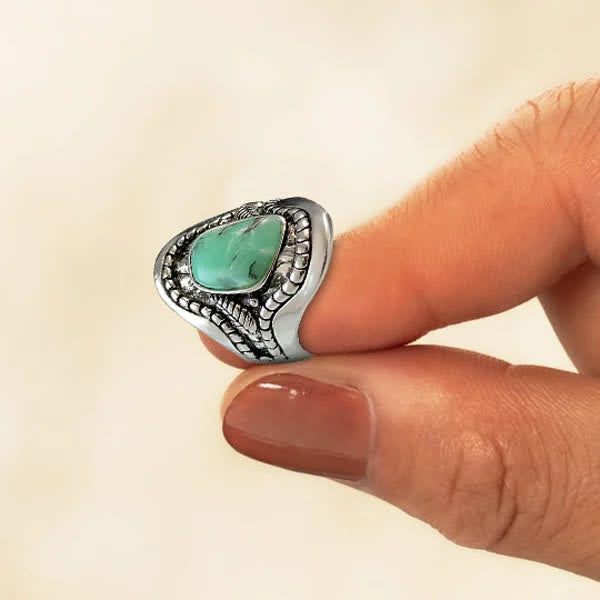 Bague vintage Olivenorma avec grande turquoise