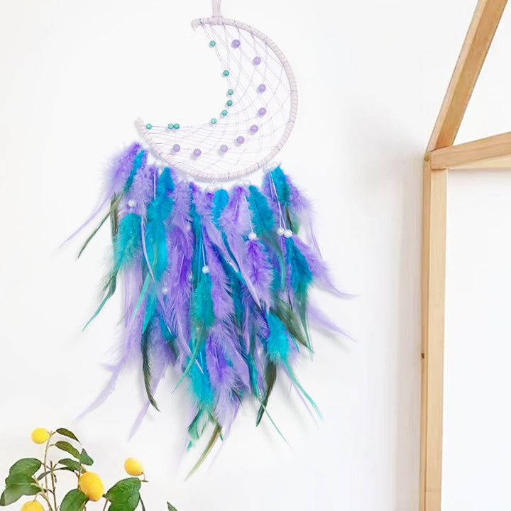 Attrape-rêves en jade violet turquoise fait main Olivenorma 