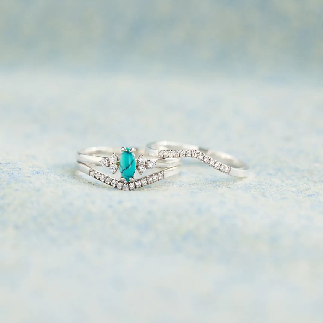 Bague deux pièces turquoise vintage Olivenorma - image 7